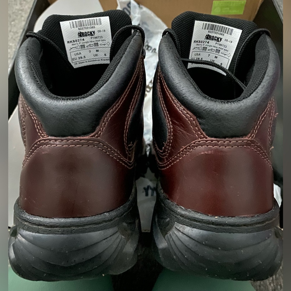 Rocky 6" Tall Brown Hiker Hiking Work Boots Vibram Sole Size 39.5 - Picture 11 of 12